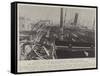 Destruction by Fire of the Steam-Ship Fushun at Canton-null-Framed Stretched Canvas