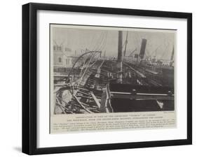 Destruction by Fire of the Steam-Ship Fushun at Canton-null-Framed Giclee Print