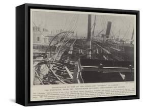 Destruction by Fire of the Steam-Ship Fushun at Canton-null-Framed Stretched Canvas