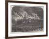 Destruction by Fire on the Queen Railway Hotel at Chester-null-Framed Giclee Print