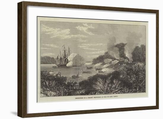 Destruction of a Pirates' Stronghold at Sulu by HMS Nassau-null-Framed Giclee Print