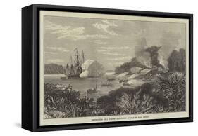 Destruction of a Pirates' Stronghold at Sulu by HMS Nassau-null-Framed Stretched Canvas