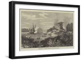 Destruction of a Pirates' Stronghold at Sulu by HMS Nassau-null-Framed Giclee Print