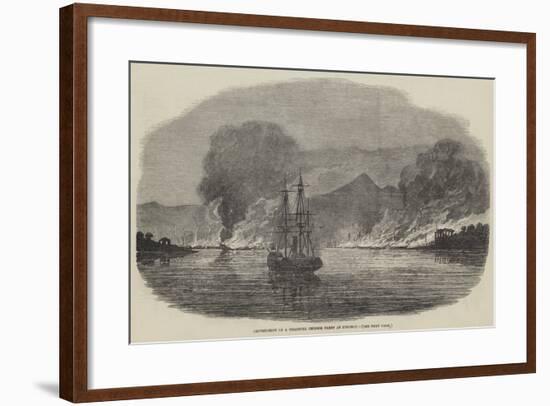 Destruction of a Piratical Chinese Fleet at Pinghoy-null-Framed Giclee Print