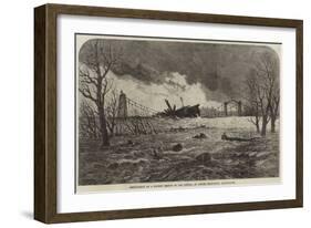 Destruction of a Wooden Bridge on the Irwell, at Lower Broughton, Manchester-null-Framed Giclee Print