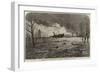 Destruction of a Wooden Bridge on the Irwell, at Lower Broughton, Manchester-null-Framed Giclee Print