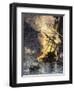 Destruction of British Frigate, Sharon, during the Battle of Yorktown, c.1781-null-Framed Giclee Print