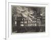 Destruction of Compton House, Church-Street, Liverpool, by Fire-null-Framed Giclee Print