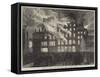 Destruction of Compton House, Church-Street, Liverpool, by Fire-null-Framed Stretched Canvas