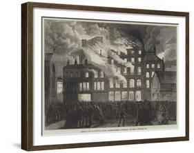 Destruction of Compton House, Church-Street, Liverpool, by Fire-null-Framed Giclee Print