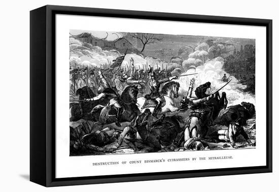 Destruction of Count Bismarck's Cuirassiers by the Mitrailleuse, C1870-null-Framed Stretched Canvas