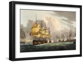 Destruction of Danish Fleet, Copenhagen, c.1801-Thomas Whitcombe-Framed Giclee Print