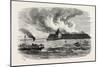 Destruction of Fort Ocracoke, USA, 1870s-null-Mounted Giclee Print