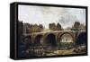 Destruction of Houses on Pont Notre-Dame in 1786-Hubert Robert-Framed Stretched Canvas