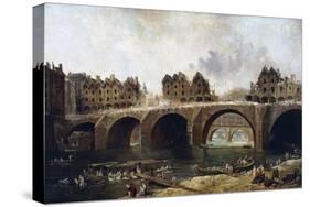 Destruction of Houses on Pont Notre-Dame in 1786-Hubert Robert-Stretched Canvas