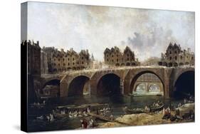 Destruction of Houses on Pont Notre-Dame in 1786-Hubert Robert-Stretched Canvas