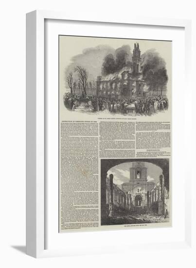 Destruction of Limehouse Church by Fire-null-Framed Giclee Print