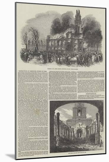 Destruction of Limehouse Church by Fire-null-Mounted Giclee Print