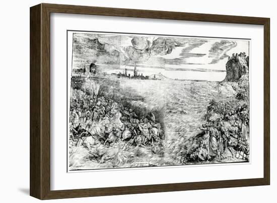 Destruction of Pharaoh's Host in the Red Sea, 1549-Domenico dalle Greche-Framed Giclee Print