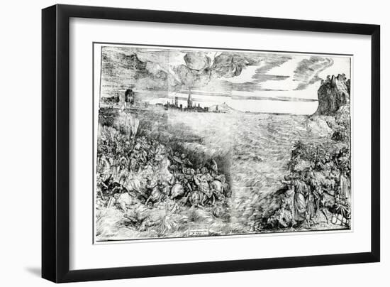 Destruction of Pharaoh's Host in the Red Sea, 1549-Domenico dalle Greche-Framed Giclee Print