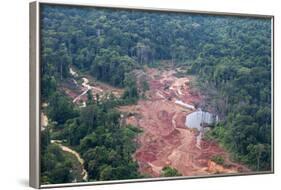 Destruction of Rainforest Caused by Gold Mining, Guyana, South America-Mick Baines & Maren Reichelt-Framed Photographic Print