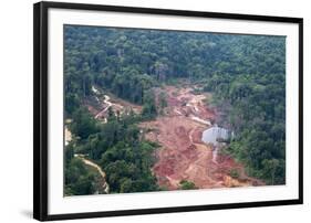 Destruction of Rainforest Caused by Gold Mining, Guyana, South America-Mick Baines & Maren Reichelt-Framed Photographic Print