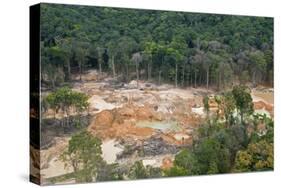 Destruction of Rainforest Caused by Gold Mining, Guyana, South America-Mick Baines & Maren Reichelt-Stretched Canvas