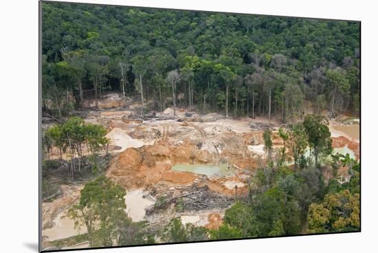 Destruction of Rainforest Caused by Gold Mining, Guyana, South America-Mick Baines & Maren Reichelt-Mounted Photographic Print