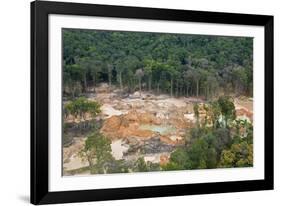 Destruction of Rainforest Caused by Gold Mining, Guyana, South America-Mick Baines & Maren Reichelt-Framed Photographic Print