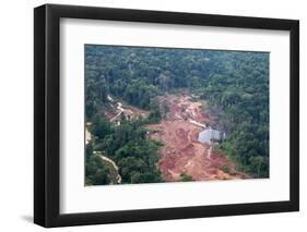 Destruction of Rainforest Caused by Gold Mining, Guyana, South America-Mick Baines & Maren Reichelt-Framed Photographic Print