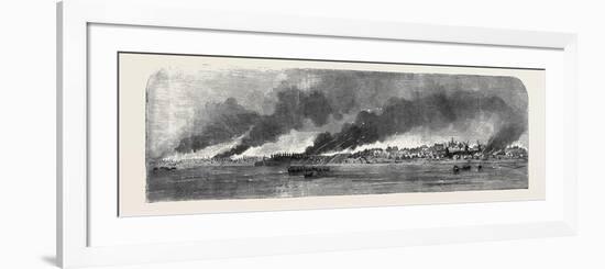 Destruction of Russian Stores at Gheisk, in the Sea of Azoff-null-Framed Premium Giclee Print