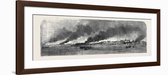 Destruction of Russian Stores at Gheisk, in the Sea of Azoff-null-Framed Premium Giclee Print