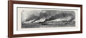 Destruction of Russian Stores at Gheisk, in the Sea of Azoff-null-Framed Giclee Print