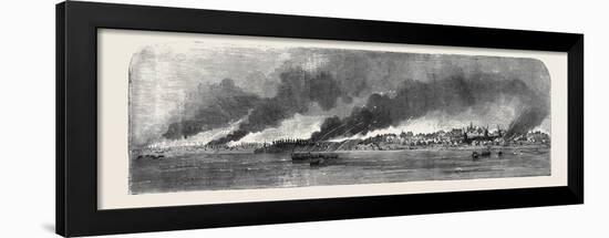 Destruction of Russian Stores at Gheisk, in the Sea of Azoff-null-Framed Giclee Print