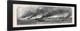 Destruction of Russian Stores at Gheisk, in the Sea of Azoff-null-Framed Giclee Print