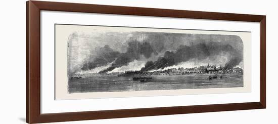 Destruction of Russian Stores at Gheisk, in the Sea of Azoff-null-Framed Giclee Print