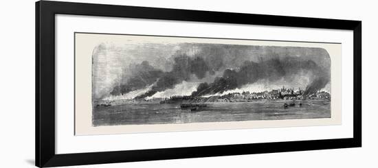 Destruction of Russian Stores at Gheisk, in the Sea of Azoff-null-Framed Giclee Print