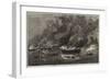 Destruction of Ships by Fire in Bordeaux Harbour-null-Framed Giclee Print