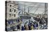 Destruction of Tea at Boston Harbor-Currier & Ives-Stretched Canvas