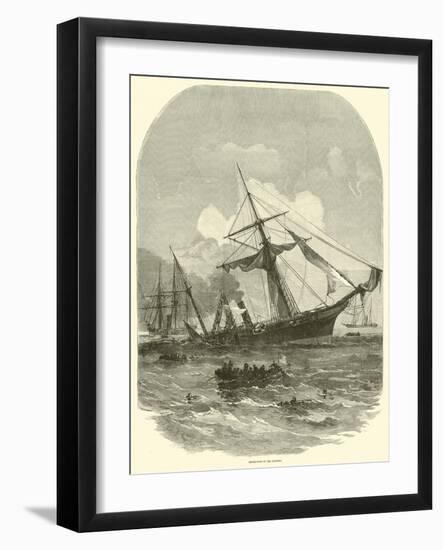 Destruction of the Alabama, June 1864-null-Framed Giclee Print