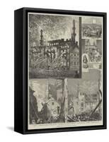 Destruction of the Alhambra Theatre-Alfred Courbould-Framed Stretched Canvas