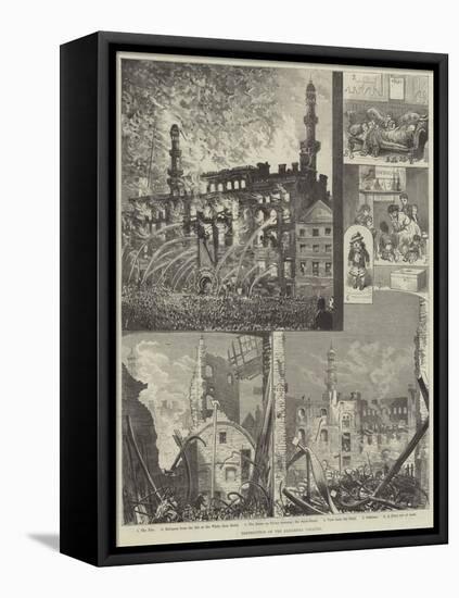 Destruction of the Alhambra Theatre-Alfred Courbould-Framed Stretched Canvas