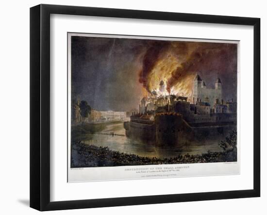 Destruction of the Armoury in the Tower of London by Fire, October 1841-William C Smith-Framed Giclee Print