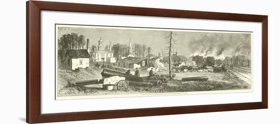 Destruction of the Depots, Public Buildings, and Manufactories at Atlanta, November 1864-null-Framed Premium Giclee Print