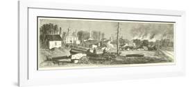 Destruction of the Depots, Public Buildings, and Manufactories at Atlanta, November 1864-null-Framed Giclee Print