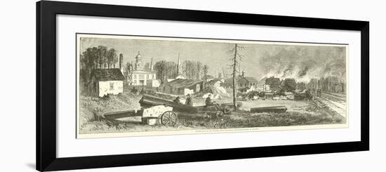 Destruction of the Depots, Public Buildings, and Manufactories at Atlanta, November 1864-null-Framed Giclee Print