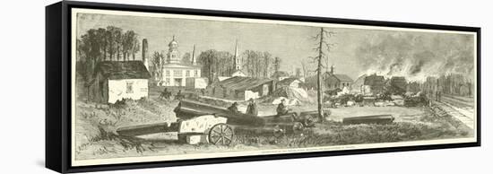 Destruction of the Depots, Public Buildings, and Manufactories at Atlanta, November 1864-null-Framed Stretched Canvas