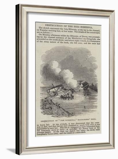 Destruction of The Hibernia, Middlesbro' Dock-null-Framed Giclee Print