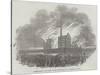 Destruction of the North Shore Cotton-Mill, at Liverpool, by Fire-null-Stretched Canvas