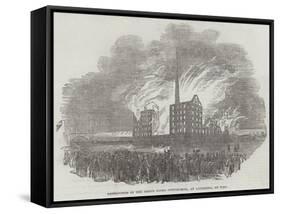Destruction of the North Shore Cotton-Mill, at Liverpool, by Fire-null-Framed Stretched Canvas